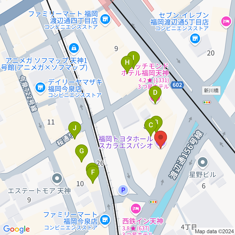 スカラエスパシオ周辺のファミレス・ファーストフード一覧地図