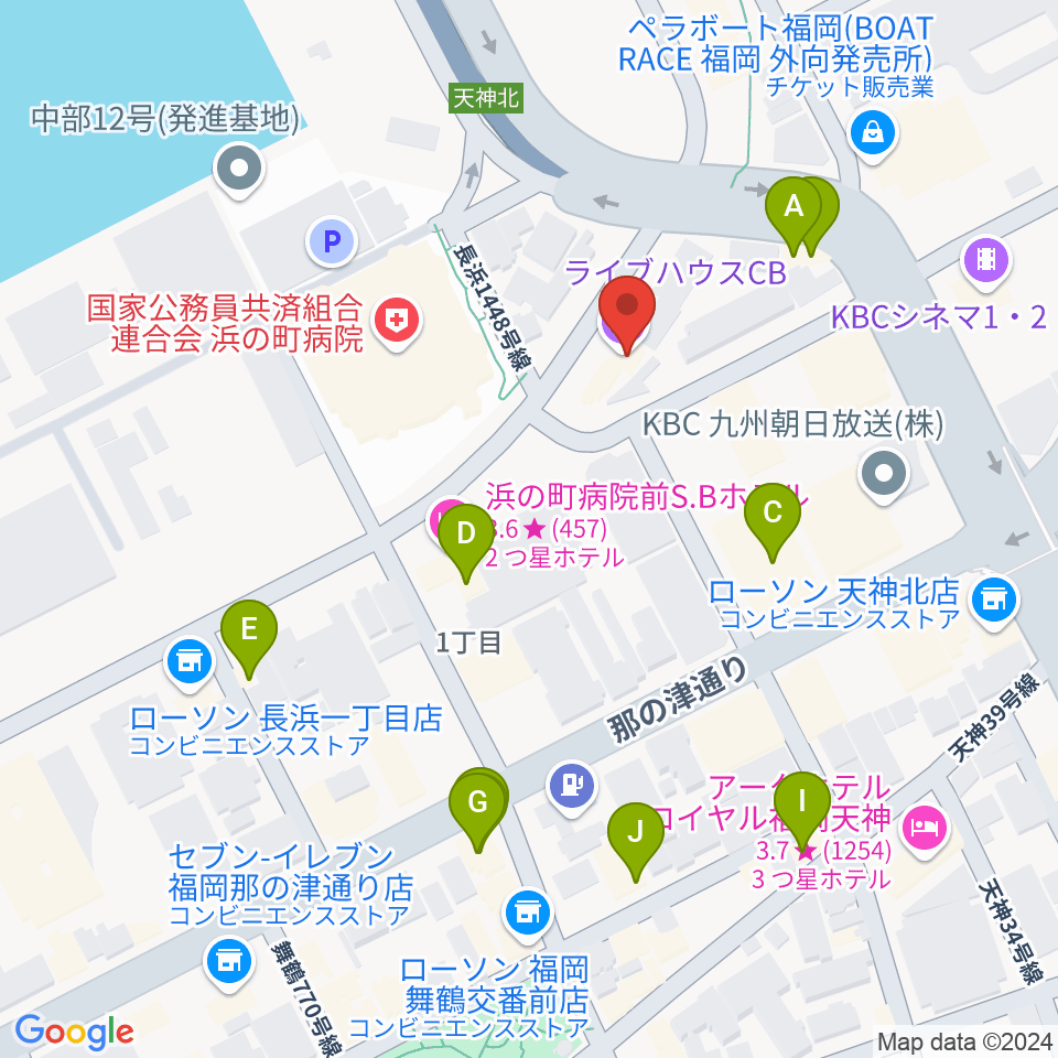 ライブハウスCB周辺のファミレス・ファーストフード一覧地図