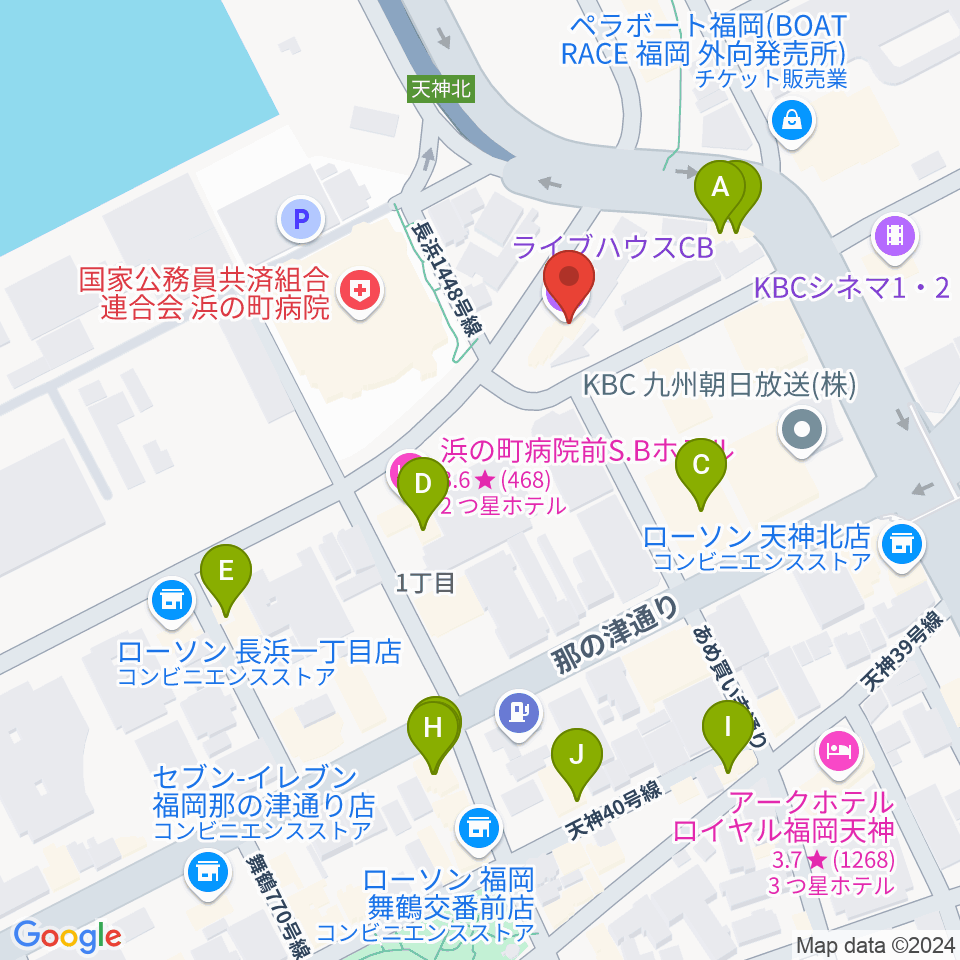 ライブハウスCB周辺のファミレス・ファーストフード一覧地図