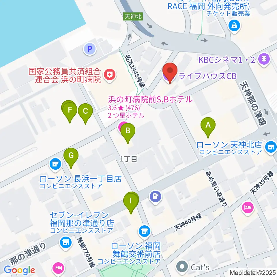 ライブハウスCB周辺のファミレス・ファーストフード一覧地図