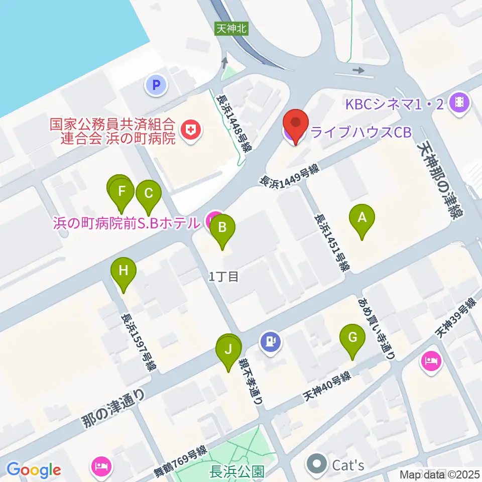 ライブハウスCB周辺のファミレス・ファーストフード一覧地図