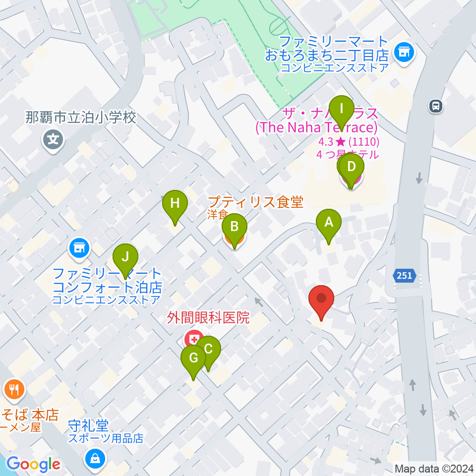 ヒーホースタジオ周辺のファミレス・ファーストフード一覧地図