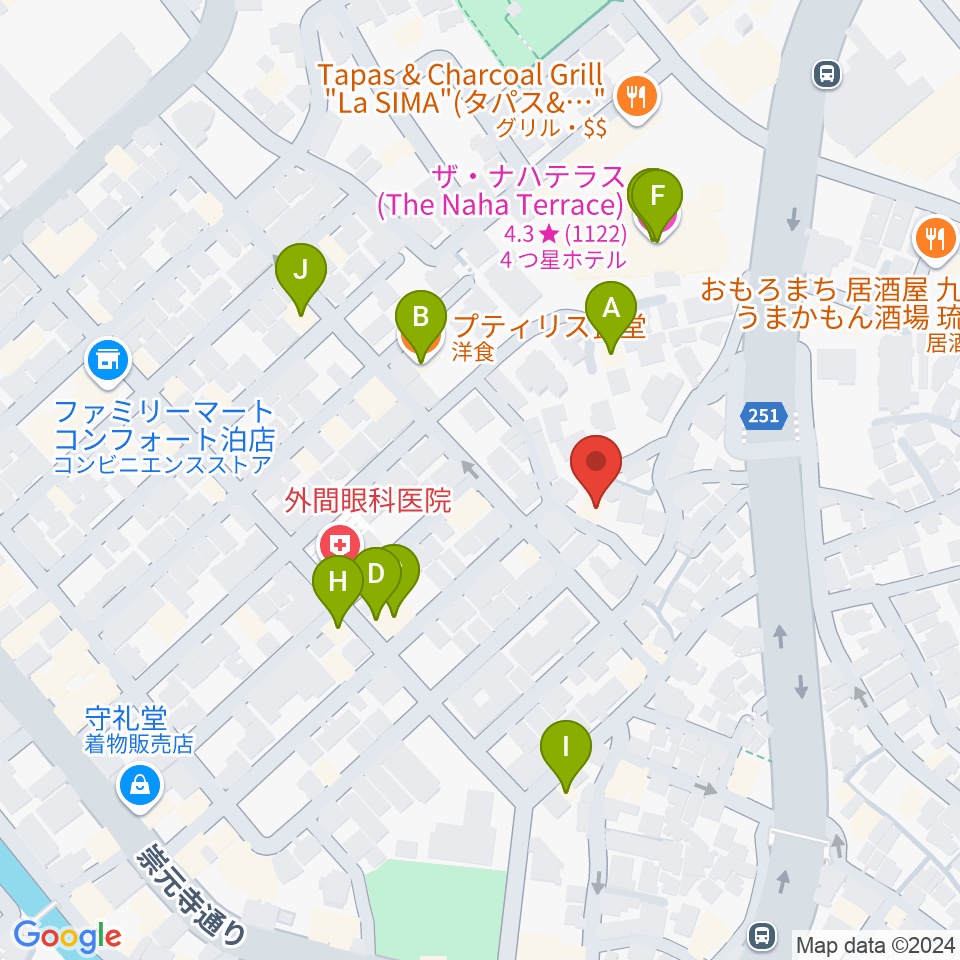 ヒーホースタジオ周辺のファミレス・ファーストフード一覧地図