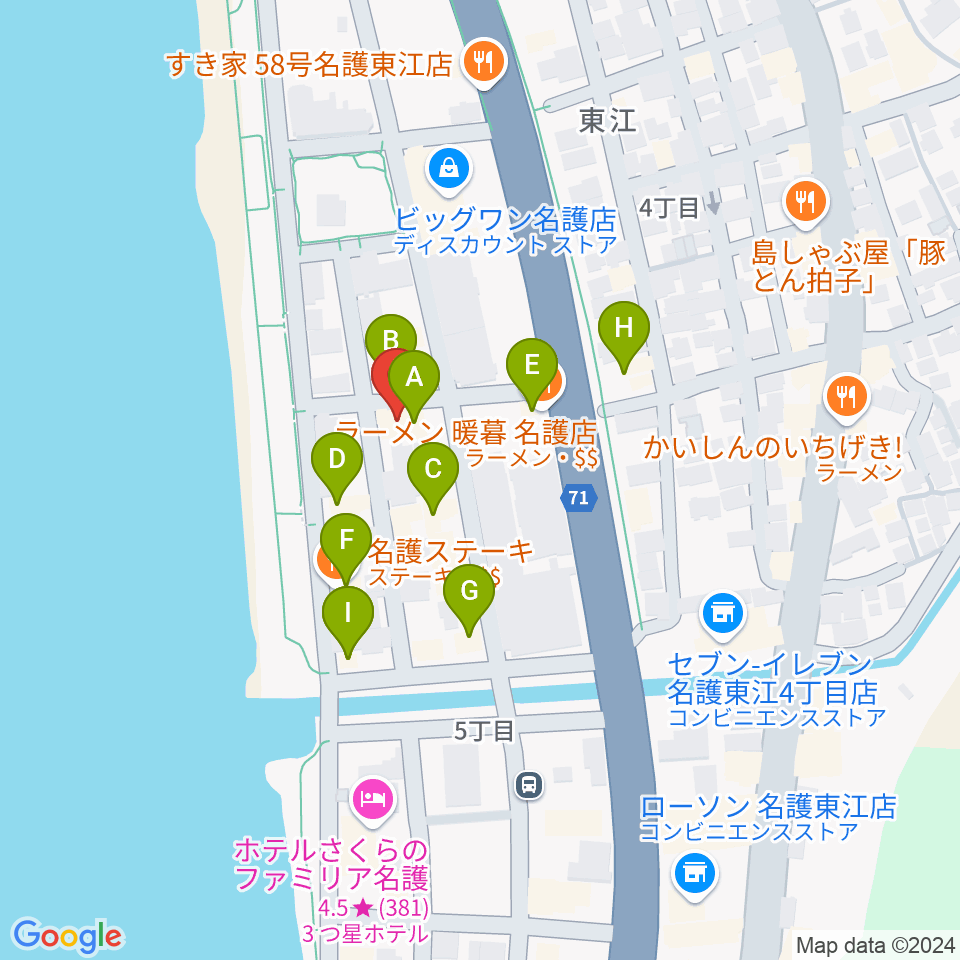 ラインナップスタジオ周辺のファミレス・ファーストフード一覧地図