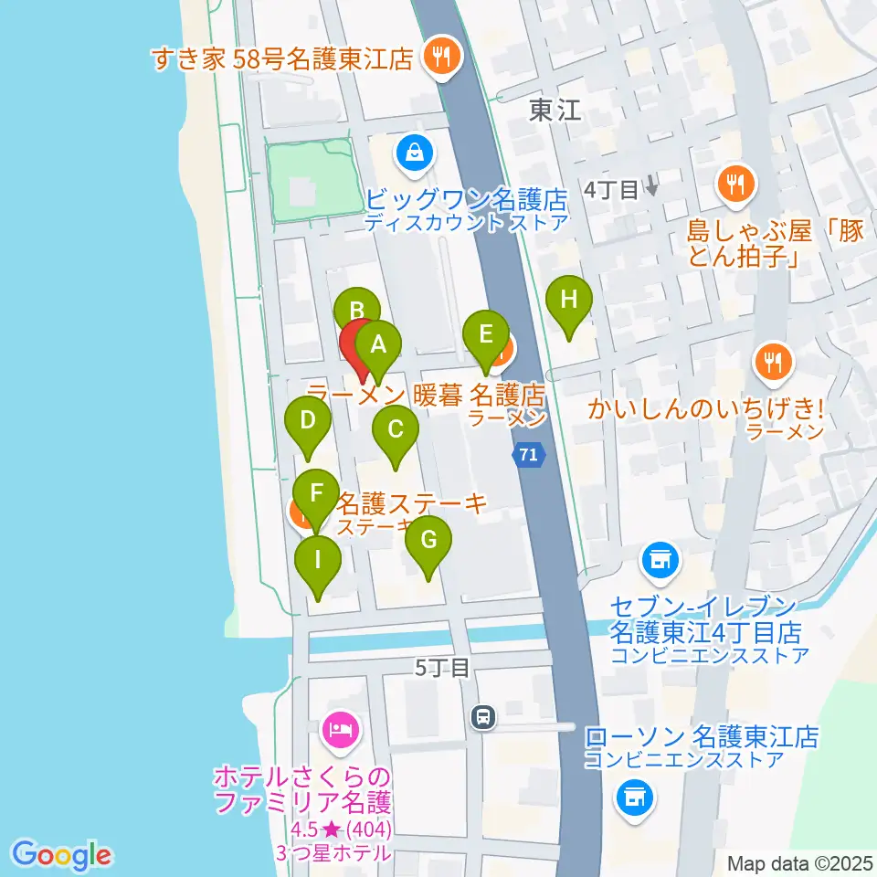 ラインナップスタジオ周辺のファミレス・ファーストフード一覧地図