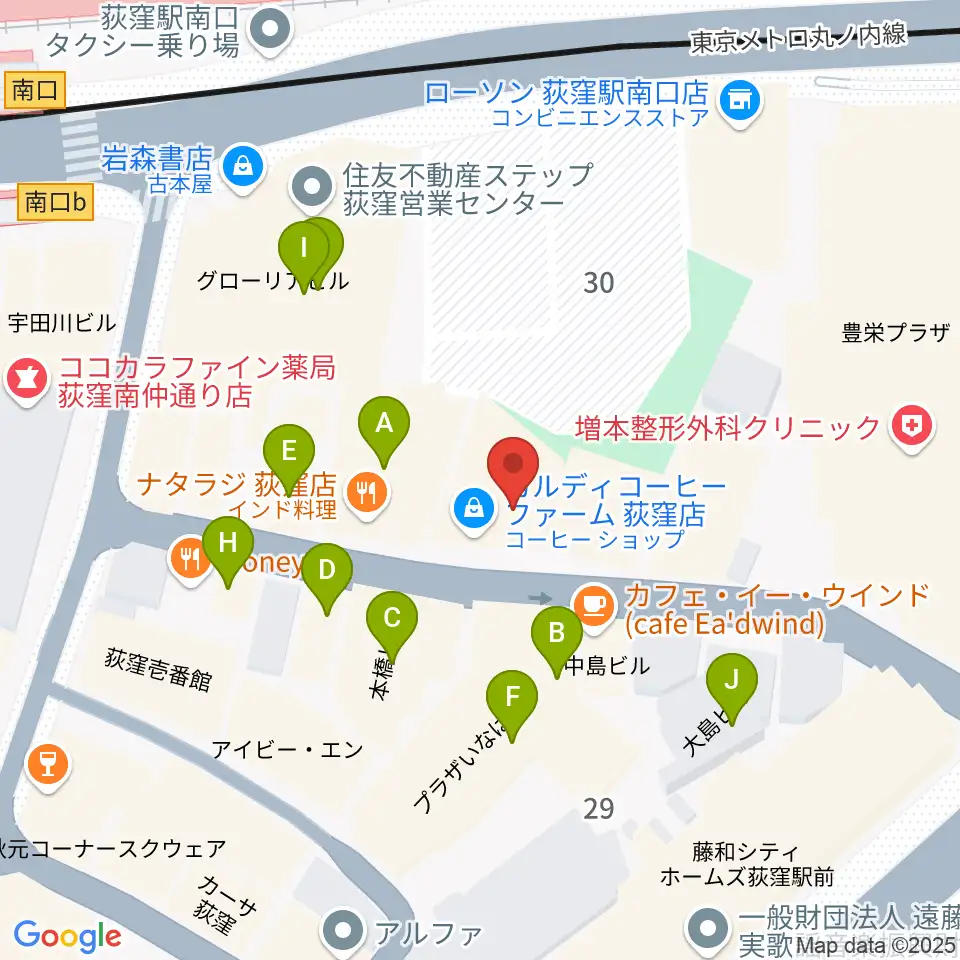 Studio Revival周辺のファミレス・ファーストフード一覧地図