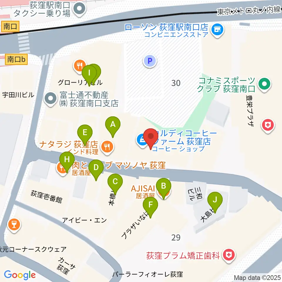 Studio Revival周辺のファミレス・ファーストフード一覧地図