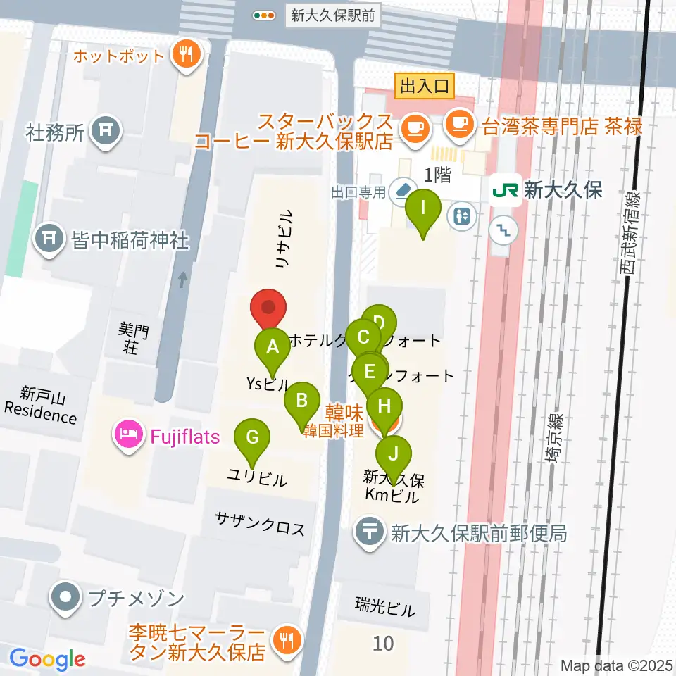 TC楽器周辺のファミレス・ファーストフード一覧地図