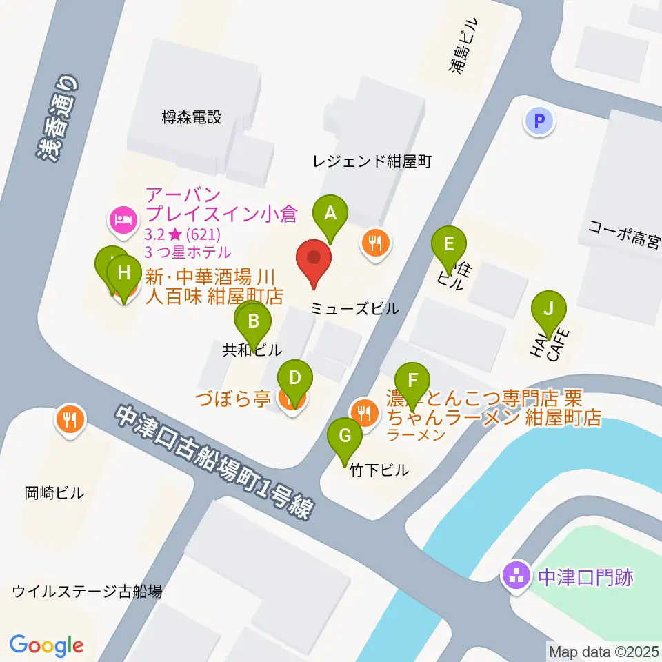 小倉フォークビレッジ周辺のファミレス・ファーストフード一覧地図