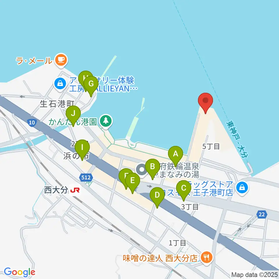 T.O.P.S Bitts HALL周辺のファミレス・ファーストフード一覧地図