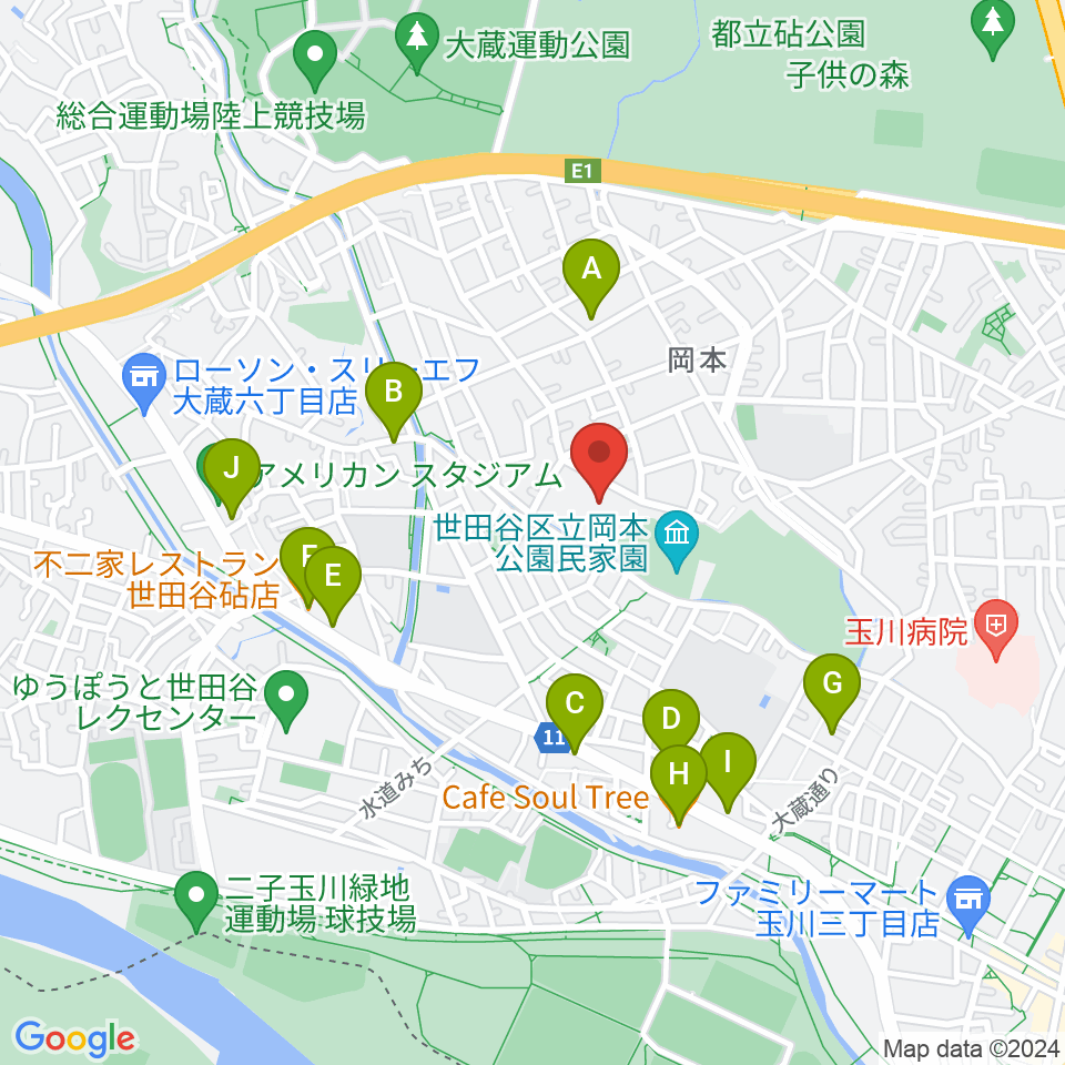 松本記念音楽迎賓館周辺のファミレス・ファーストフード一覧地図