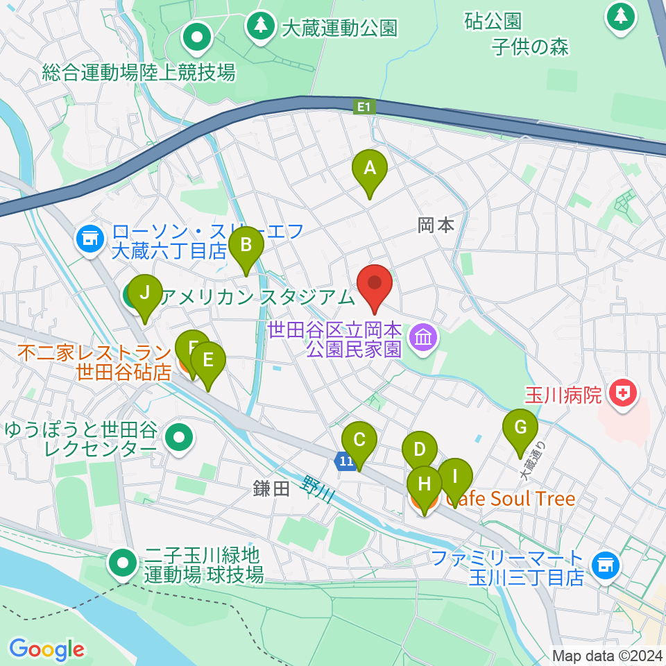 松本記念音楽迎賓館周辺のファミレス・ファーストフード一覧地図