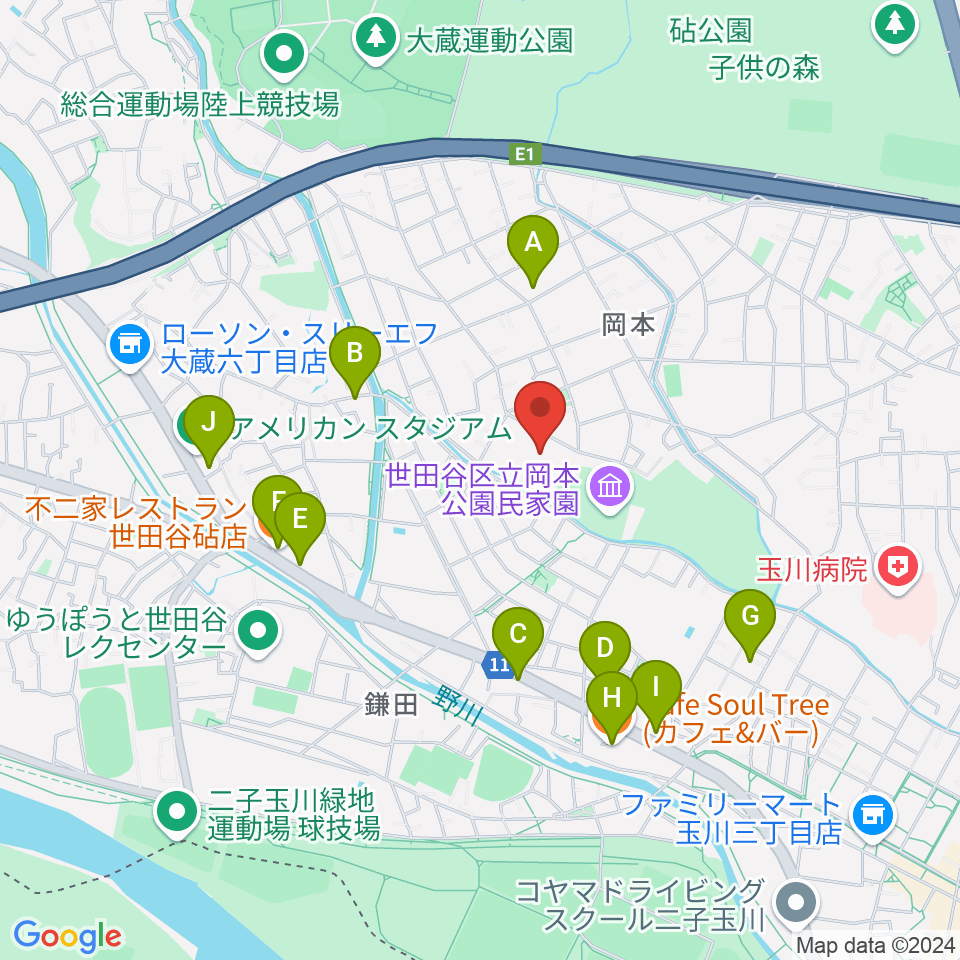 松本記念音楽迎賓館周辺のファミレス・ファーストフード一覧地図