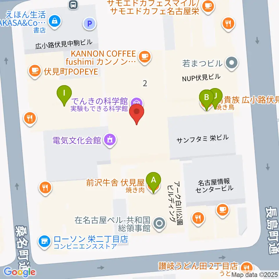 電気文化会館 ザ・コンサートホール周辺のファミレス・ファーストフード一覧地図