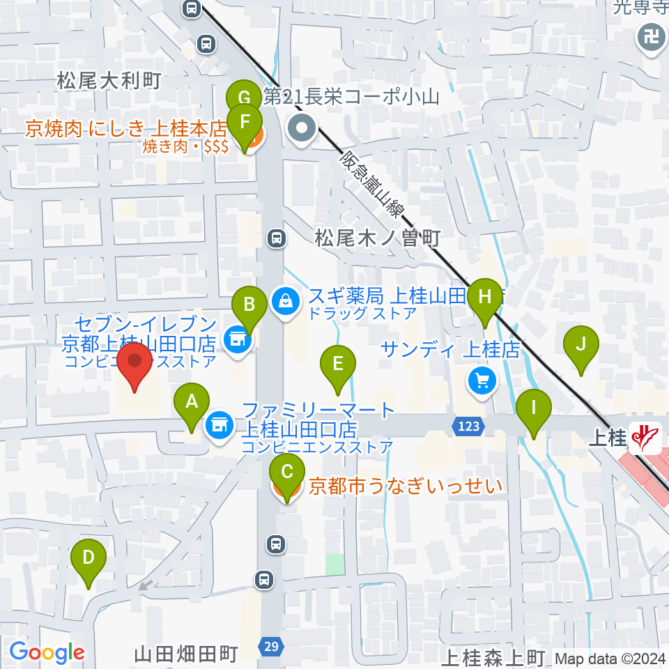 青山音楽記念館バロックザール周辺のファミレス・ファーストフード一覧地図