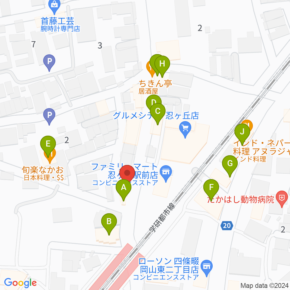 スタジオ・ペグ周辺のファミレス・ファーストフード一覧地図