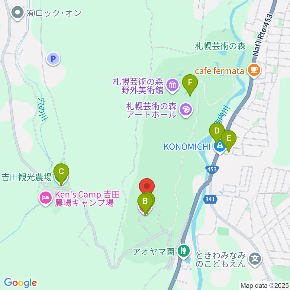 芸森スタジオ周辺のファミレス・ファーストフード一覧地図
