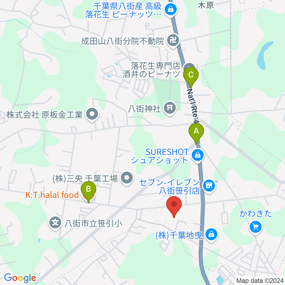 音楽スタジオ エスペラント周辺のファミレス・ファーストフード一覧地図