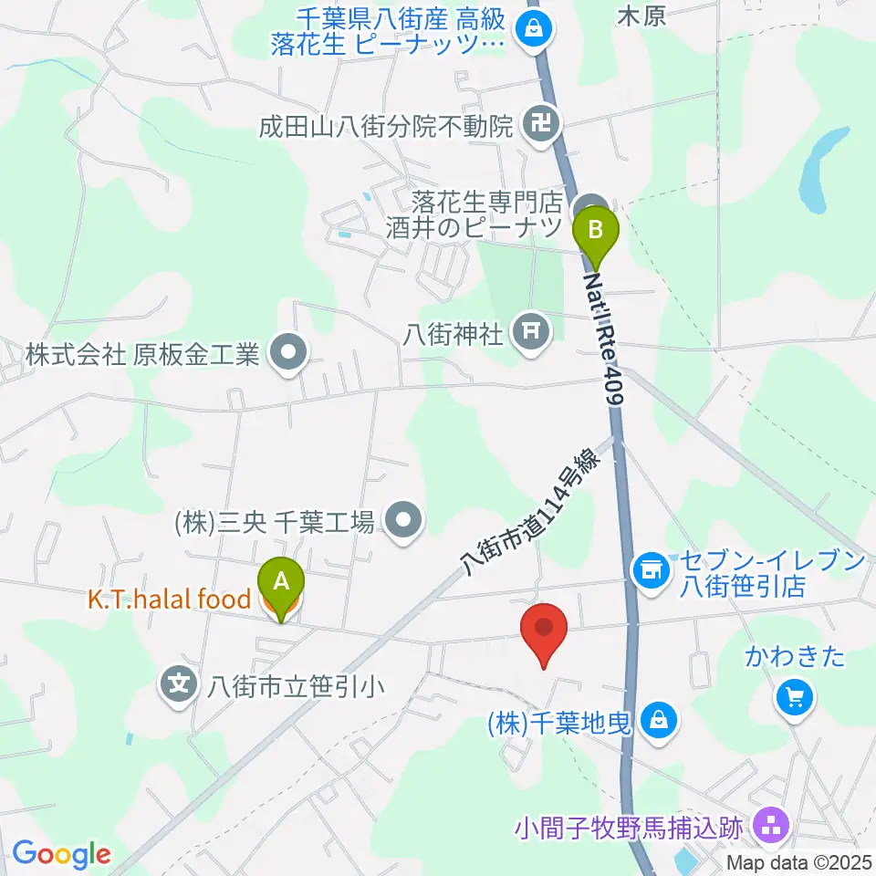 音楽スタジオ エスペラント周辺のファミレス・ファーストフード一覧地図