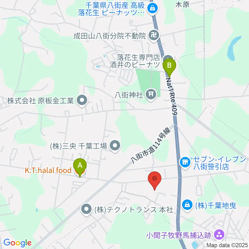 音楽スタジオ エスペラント周辺のファミレス・ファーストフード一覧地図