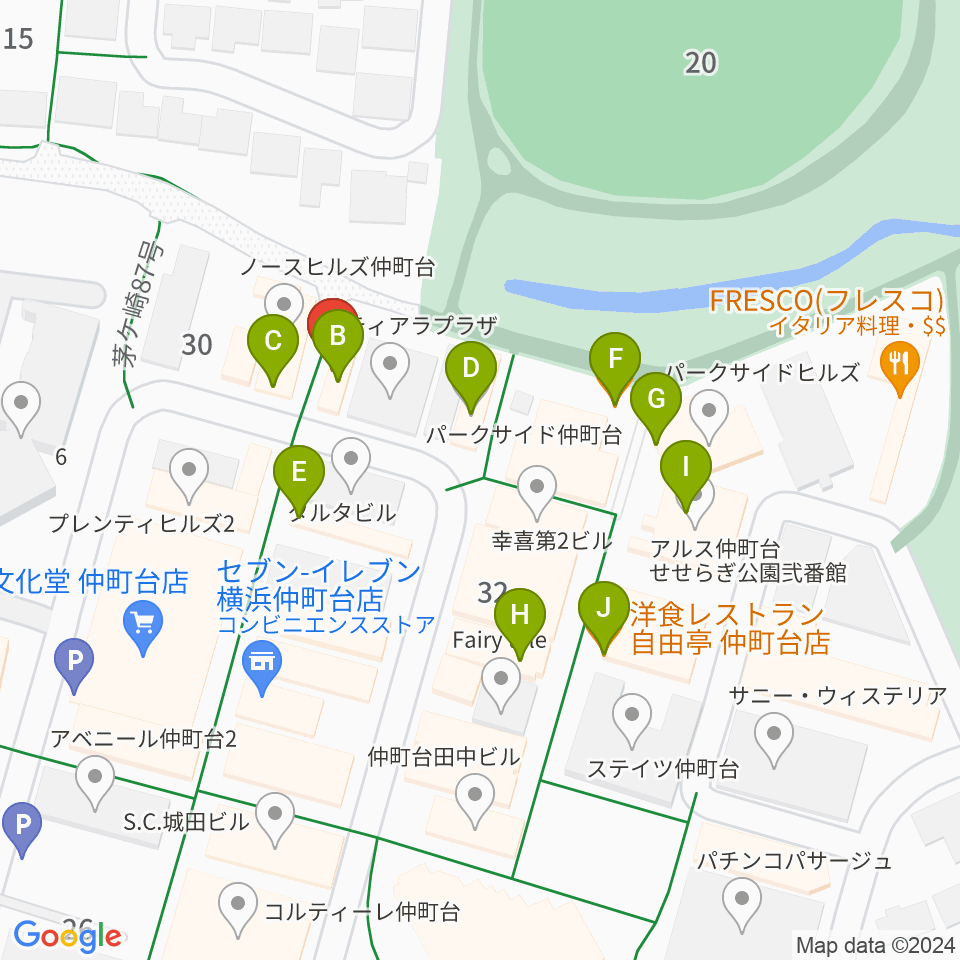 スタジオオーパーツ周辺のファミレス・ファーストフード一覧地図