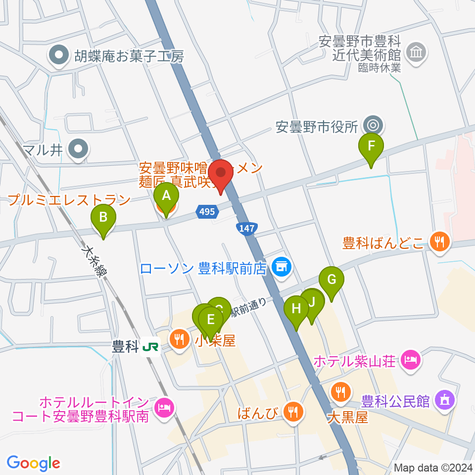 サウンドバーリューク周辺のファミレス・ファーストフード一覧地図