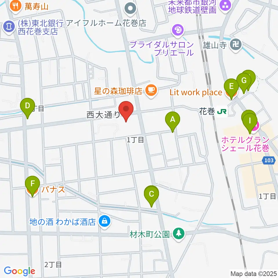 正時堂ピアノハウス周辺のファミレス・ファーストフード一覧地図