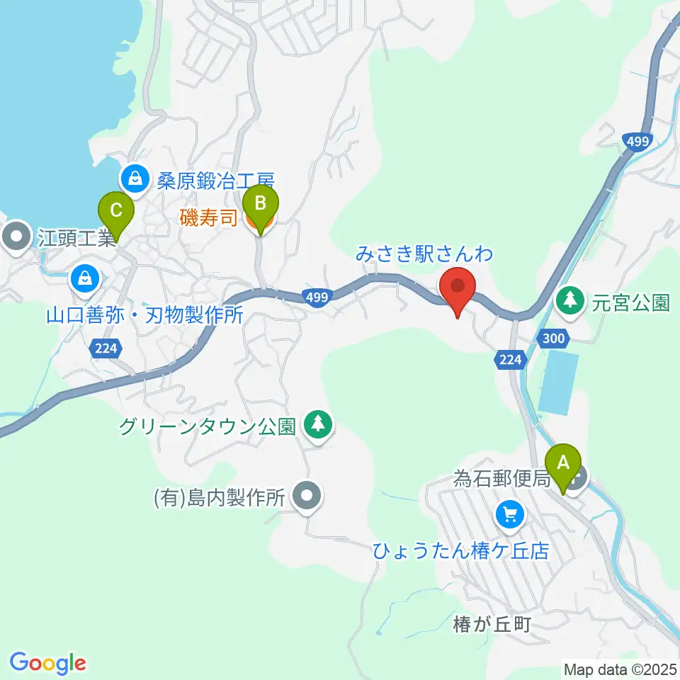 長崎市三和公民館周辺のファミレス・ファーストフード一覧地図