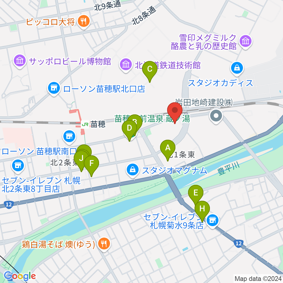 スタジオクリーム周辺のファミレス・ファーストフード一覧地図