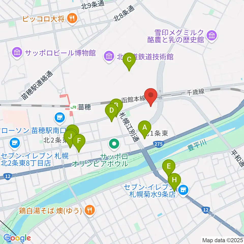 スタジオクリーム周辺のファミレス・ファーストフード一覧地図