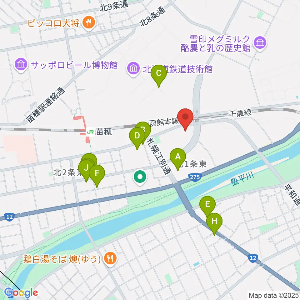 スタジオクリーム周辺のファミレス・ファーストフード一覧地図