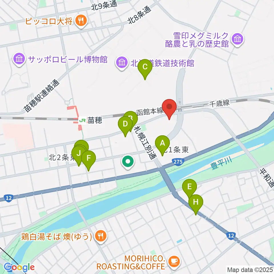 スタジオクリーム周辺のファミレス・ファーストフード一覧地図
