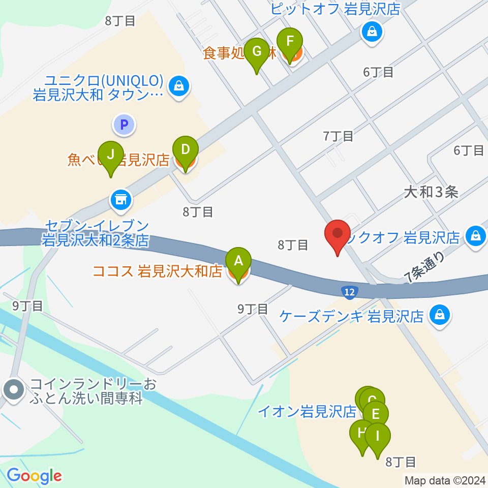 MP HALL周辺のファミレス・ファーストフード一覧地図