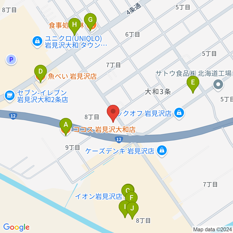 MP HALL周辺のファミレス・ファーストフード一覧地図