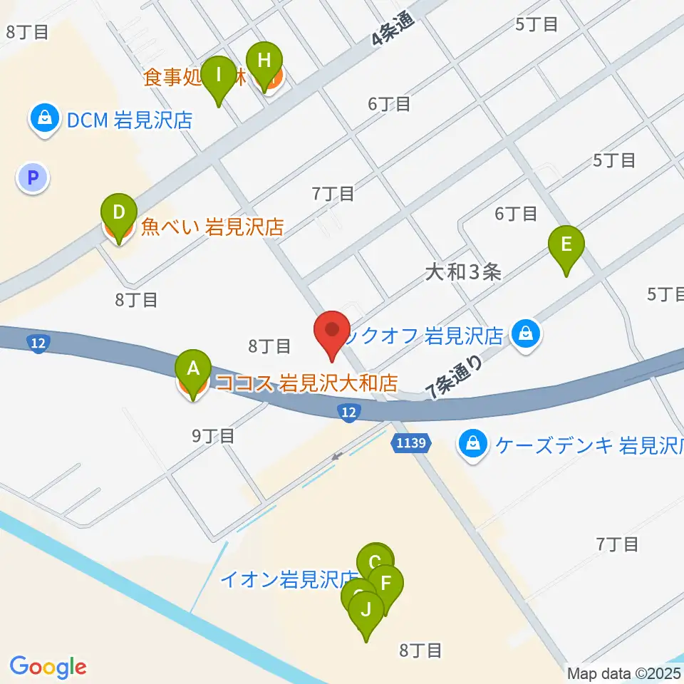 MP HALL周辺のファミレス・ファーストフード一覧地図