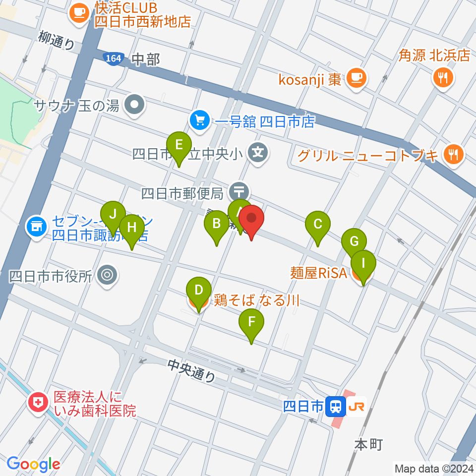 石田ピアノ教室周辺のファミレス・ファーストフード一覧地図