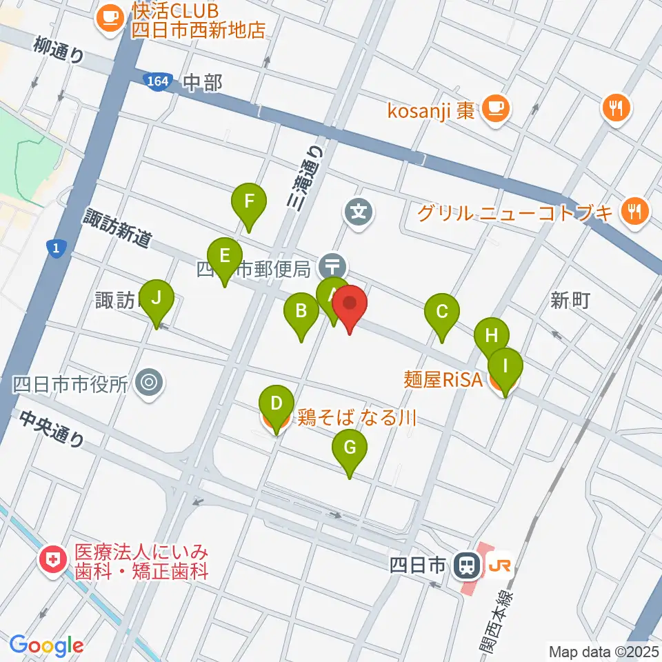 石田ピアノ教室周辺のファミレス・ファーストフード一覧地図