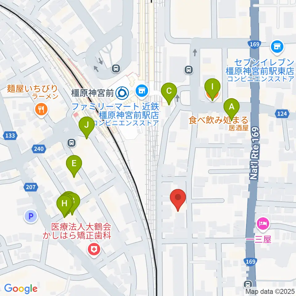 橋本楽器ローレンス音楽教室周辺のファミレス・ファーストフード一覧地図