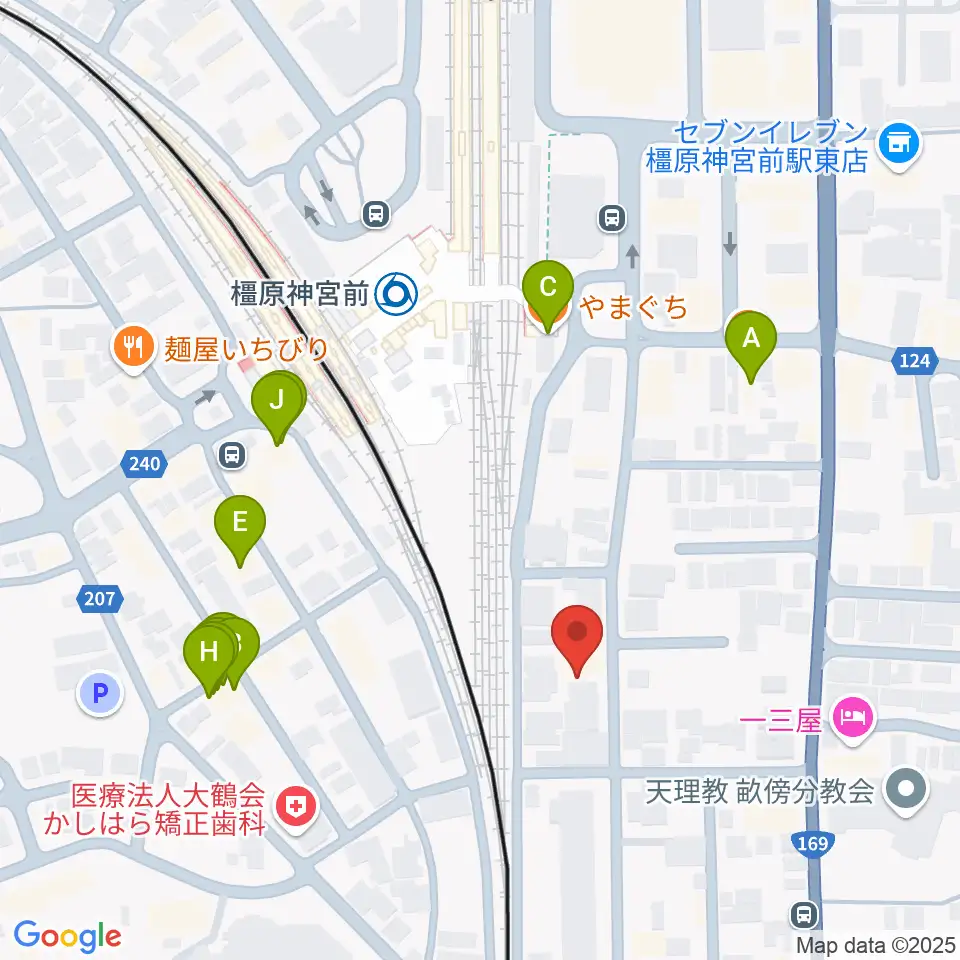橋本楽器ローレンス音楽教室周辺のファミレス・ファーストフード一覧地図