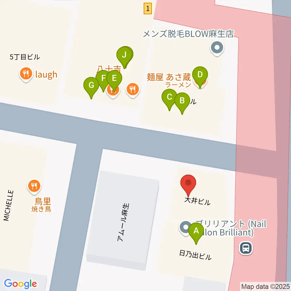 デコ・ミュージック周辺のファミレス・ファーストフード一覧地図