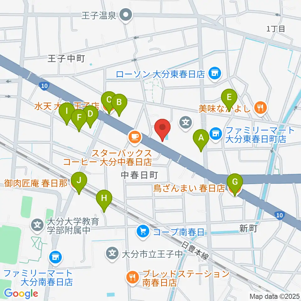 平和楽器周辺のファミレス・ファーストフード一覧地図