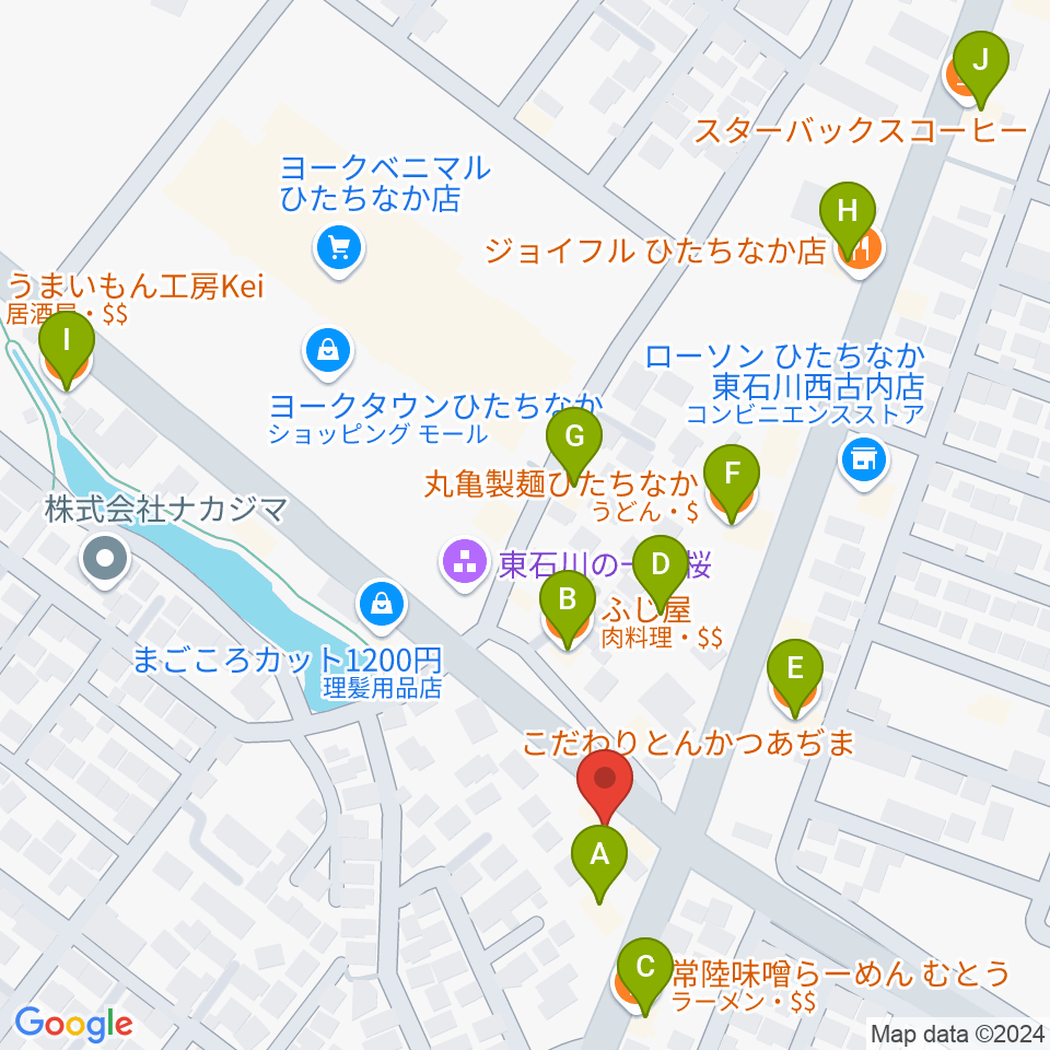 スタジオ音楽工房周辺のファミレス・ファーストフード一覧地図