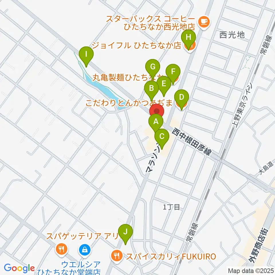 スタジオ音楽工房周辺のファミレス・ファーストフード一覧地図