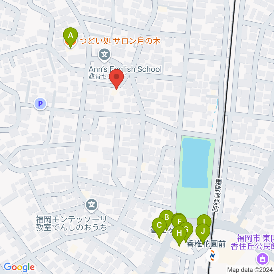 香住ケ丘ミュージック・スクール周辺のファミレス・ファーストフード一覧地図