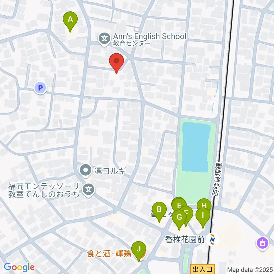 香住ケ丘ミュージック・スクール周辺のファミレス・ファーストフード一覧地図