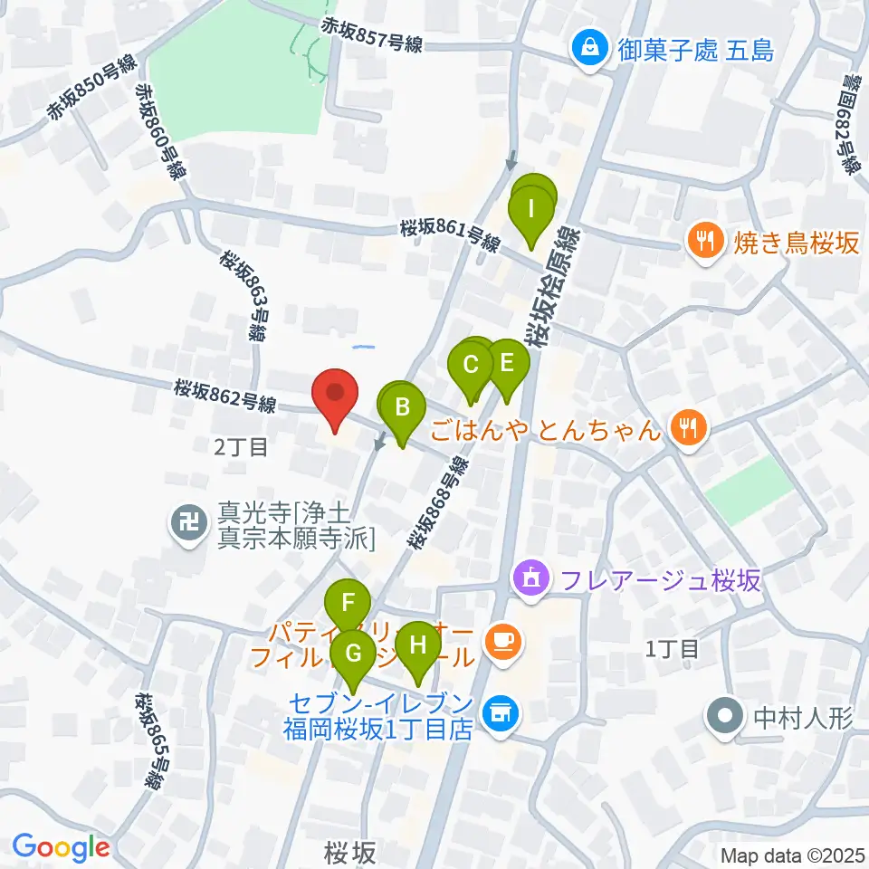 桜坂スタジオスタッフ周辺のファミレス・ファーストフード一覧地図