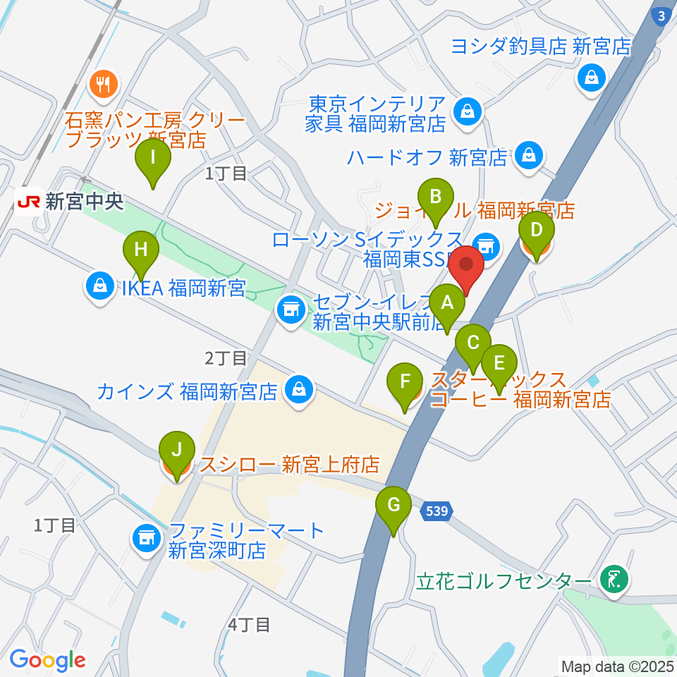 MUSIC STUDIO BEBOP周辺のファミレス・ファーストフード一覧地図