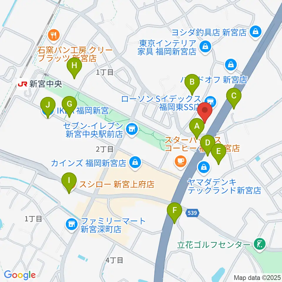 MUSIC STUDIO BEBOP周辺のファミレス・ファーストフード一覧地図