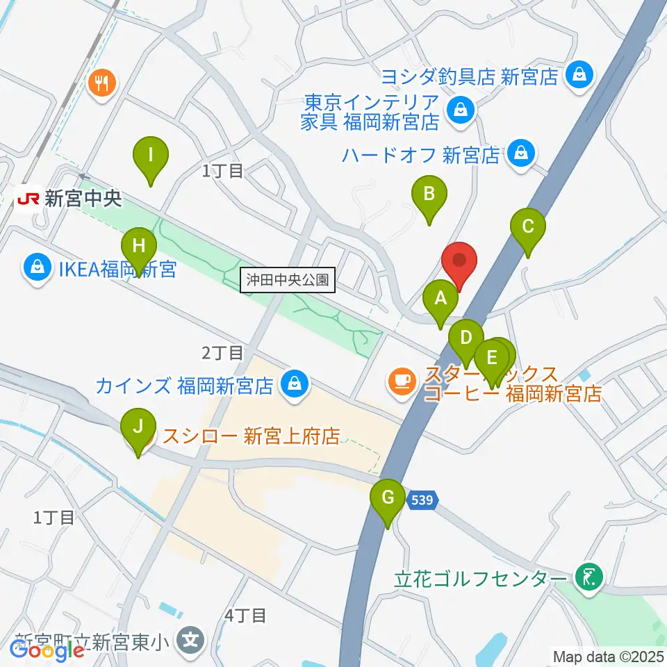 MUSIC STUDIO BEBOP周辺のファミレス・ファーストフード一覧地図