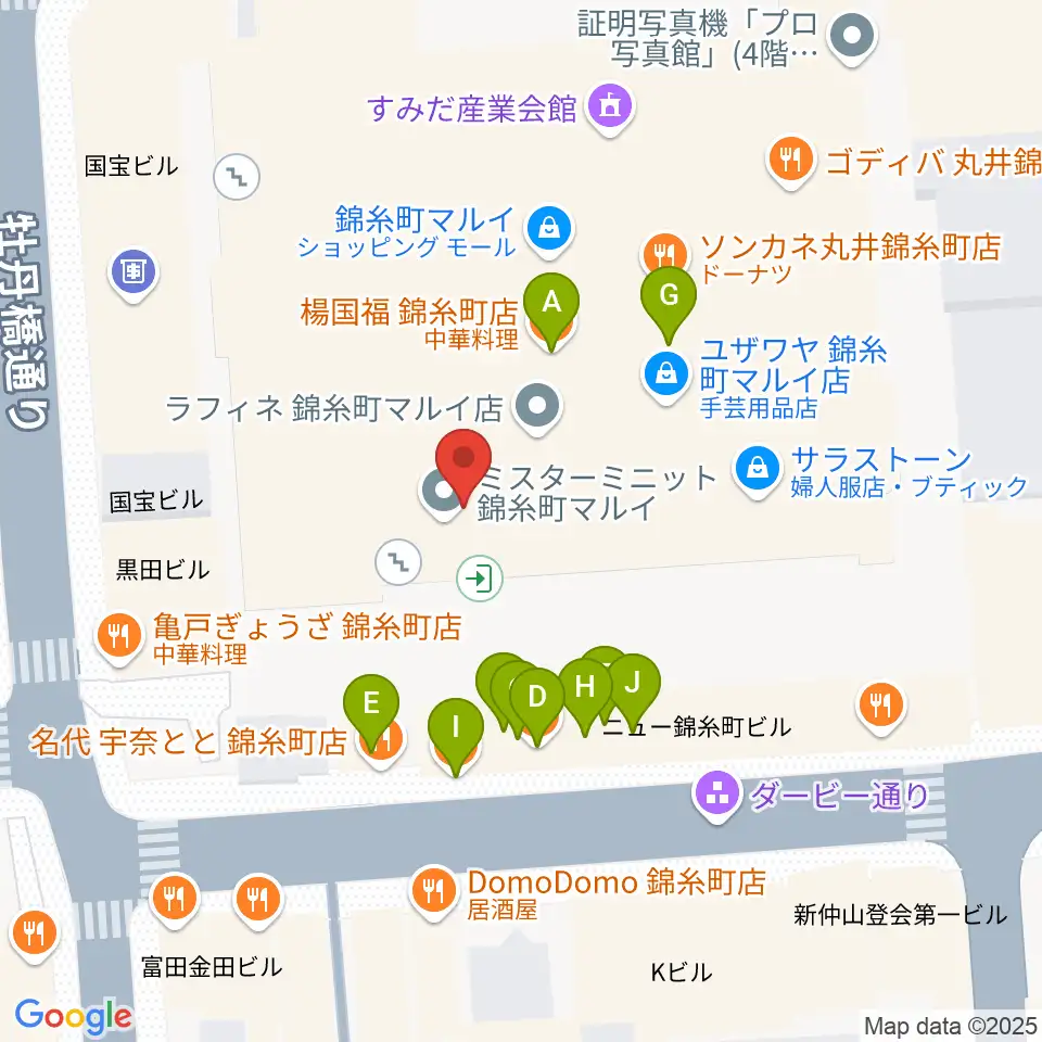 島村楽器 丸井錦糸町クラシック店周辺のファミレス・ファーストフード一覧地図